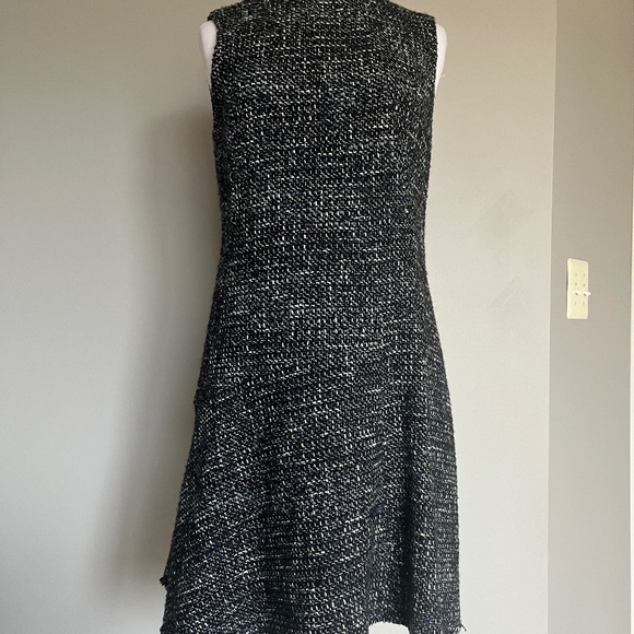 $425 Theory Tweed Asymmetrical Seam Sleeveless Career‎ Wear to work Casual Dress - Picture 8 of 14